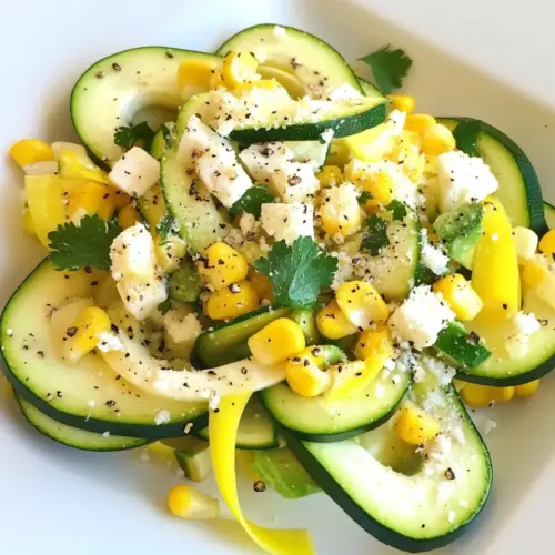 Zucchini Ribbon Salad with Sweet Corn Avocado
