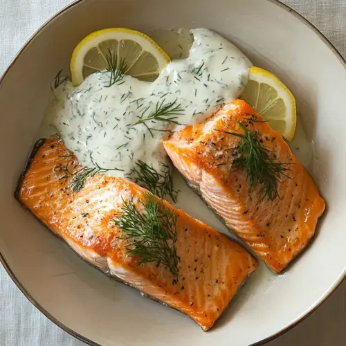 Pan Fried Salmon with a Lemony Dill Dressing