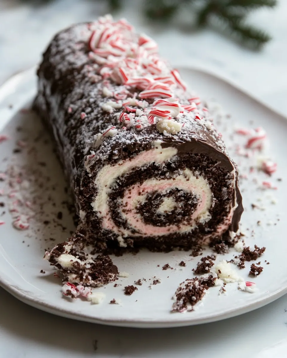 Chocolate Peppermint Cake Roll